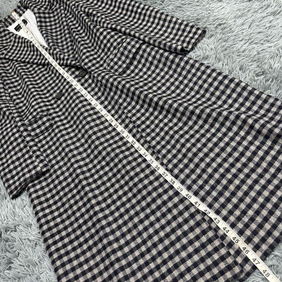 Nordstrom Something Navy Houndstooth Coat Size Medium - Picture 6 of 10